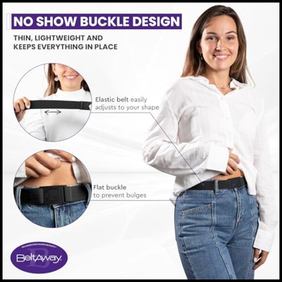 Easily Adjustable Elastic Flat Buckle No Show Belt for Women main image 5